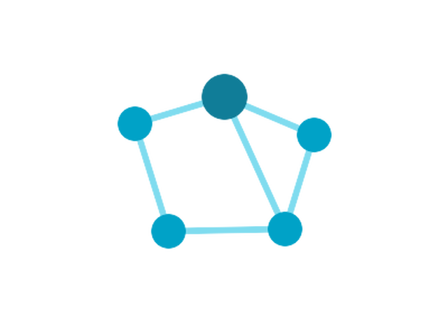 Abstract mark: five linked nodes forming a network